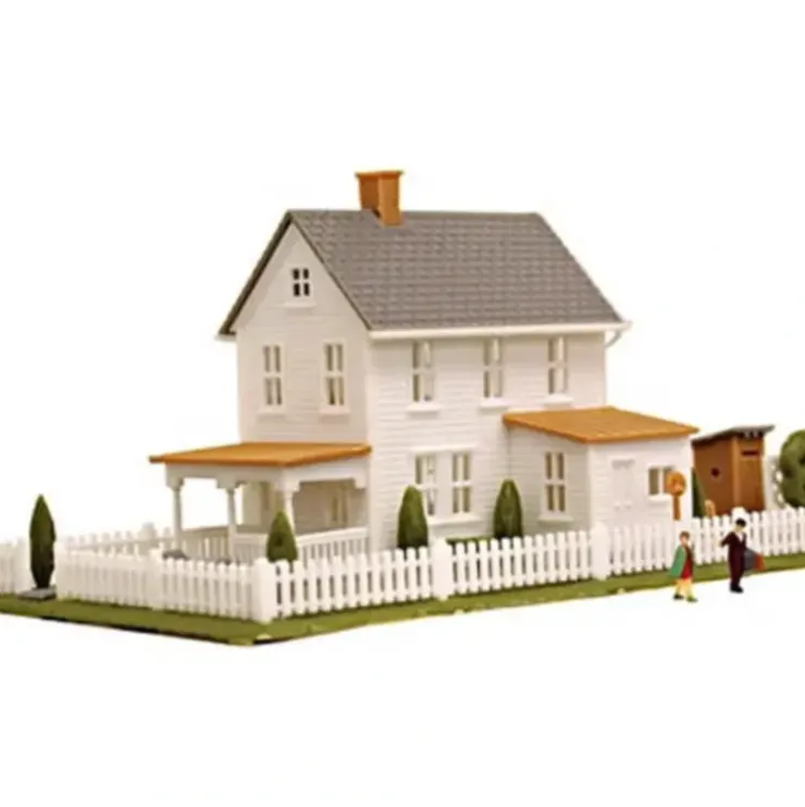 Model Power 2603 N Farm House Buil Up Lighted W/2 Handpainted Figures - Your Source for Gaming Essentials* Trains