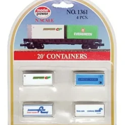 Model Power 1361 2N Scale 20' Containers Assortment (4 pieces) - Your Source for Gaming Essentials* Trains