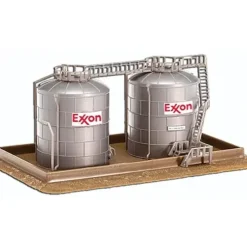 Model Power 490-1471 N Scale Twin Oil Tank Storage Facility Kit - Your Source for Gaming Essentials* Trains