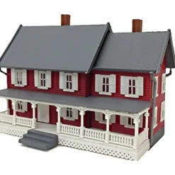 Model Power 6375 O Built-Up Lighted Stevenson's House Building with Figures - Your Source for Gaming Essentials* Trains
