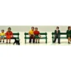 Model Power 5725 People Sitting on A Bench with A Dog Figures (Set of 6) - Your Source for Gaming Essentials* Trains