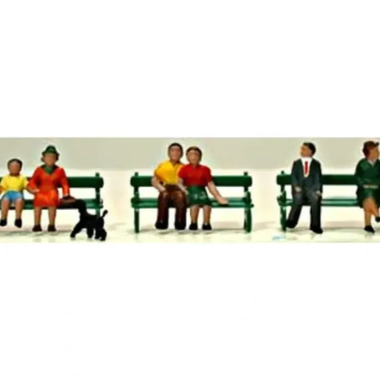 Model Power 5725 People Sitting on A Bench with A Dog Figures (Set of 6) - Your Source for Gaming Essentials* Trains