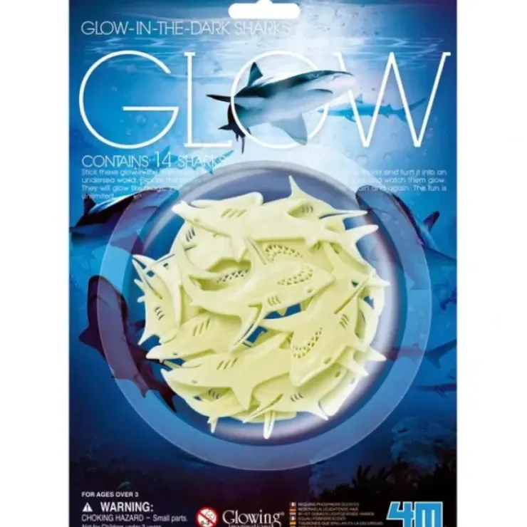 Toys>4M Pack of 14 Glow In The Dark Sharks - Your Source for Gaming Essentials