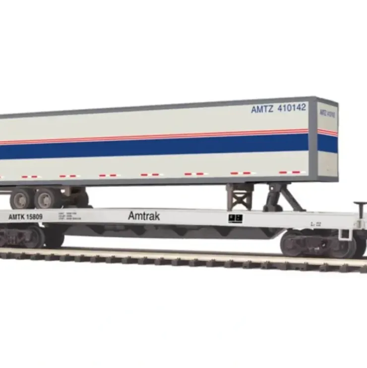 MTH 20-98862 AMTRAK FLAT W/48' TRAILER - Your Source for Gaming Essentials* Trains