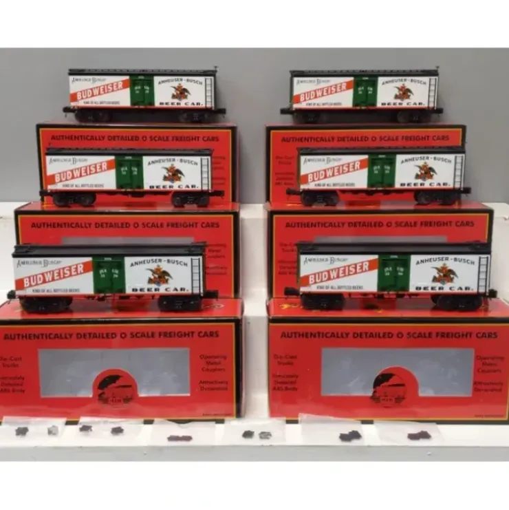 MTH 20-90350 O AB - Budweiser 36' Woodsided Reefer Car Set (Set of 6) EX/Box - Your Source for Gaming Essentials* Trains