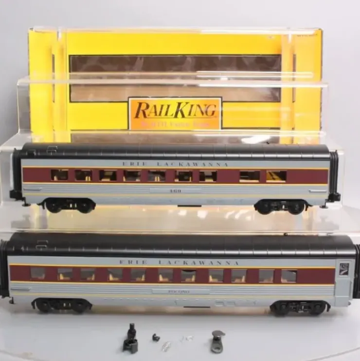 MTH 30-6742 O Gauge Erie Lackawanna 60' Streamlined Sleeper/Diner 2-Car Set EX/Box - Your Source for Gaming Essentials* Trains
