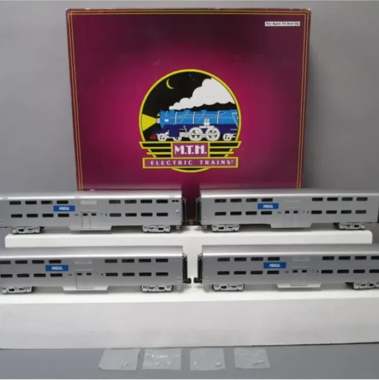 MTH 20-65192 O Gauge Metra Premier Bi-Level Passenger 4-Car Set - Your Source for Gaming Essentials* Trains