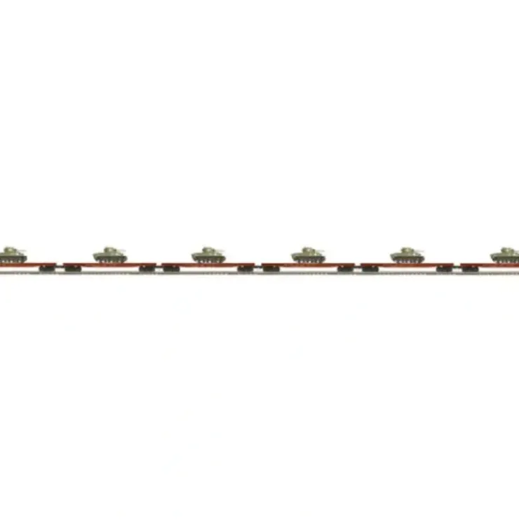 MTH 20-90695 O PRR 6pk Flatcars w/M4 Sherman Tanks - Your Source for Gaming Essentials* Trains
