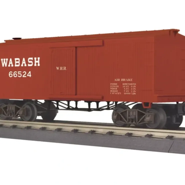 MTH 30-74788 O Wabash RailKing 34' Box Car (19th Century) #66524 - Your Source for Gaming Essentials* Trains