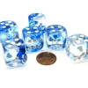 Dice>Nebula 20mm Big D6 Chessex Dice, 6 Pieces - Dark Blue with White Pips - Your Source for Gaming Essentials