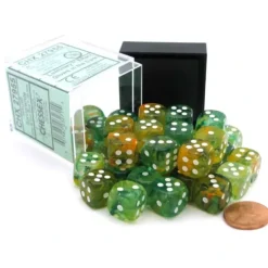 Dice>Nebula 12mm D6 Dice Block (36 Dice) - Spring with White Pips - Your Source for Gaming Essentials