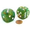 Dice>Nebula 30mm Large D6 Dice, 2 Pieces - Spring with White Pips - Your Source for Gaming Essentials