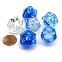 Dice>Nebula 20 Sided D20 Chessex Dice, 6 Pieces - Dark Blue with White Numbers - Your Source for Gaming Essentials