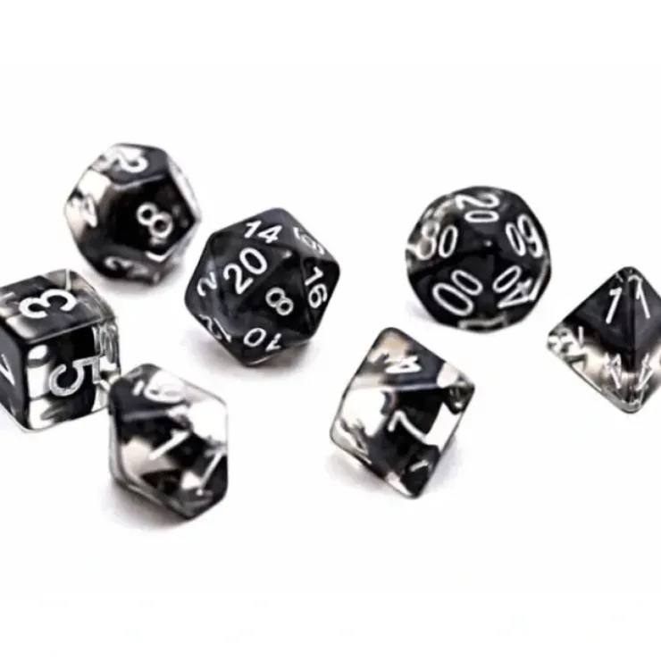 Dice>Neutron Dice 7 Piece Polyhedral DnD Dice Set - Smoke - Your Source for Gaming Essentials
