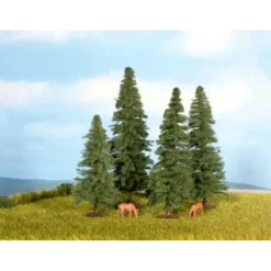 Noch 25232 HO/TT Fir Trees 3.14"-3.9" (Pack of 4) - Your Source for Gaming Essentials* Trains