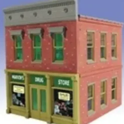 OGR 822 O Ameri-Towne Marvin's Drug Store 6" x 6" Footprint Building Kit - Your Source for Gaming Essentials* Trains