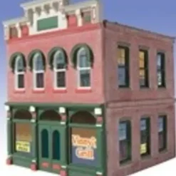 OGR 824 O Ameri-Towne Vinny's Grill 6" x 6" Footprint Building Kit - Your Source for Gaming Essentials* Trains