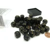 Dice>Opaque 12mm D6 Chessex Dice Block (36 Die) - Black with Gold Pips - Your Source for Gaming Essentials