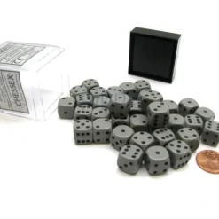 Dice>Opaque 12mm D6 Chessex Dice Block (36 Die) - Dark Grey with Black Pips - Your Source for Gaming Essentials