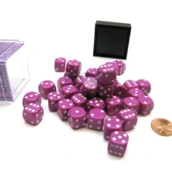 Dice>Opaque 12mm D6 Chessex Dice Block (36 Die) - Light Purple with White Pips - Your Source for Gaming Essentials