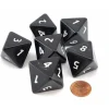 Dice>Opaque 25mm D8 Large Jumbo Dice, 6 Pieces - Black with White Numbers - Your Source for Gaming Essentials