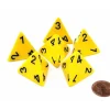 Dice>Opaque 26mm D4 Large Jumbo Numbered Dice, 6 Pieces - Yellow with Black Numbers - Your Source for Gaming Essentials
