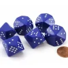 Dice>Opaque 20mm D10 Spotted Pip Dice, 6 Pieces - 'Old' Purple with White Numbers - Your Source for Gaming Essentials