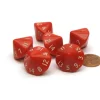 Dice>Opaque 17mm 16 Sided D16 Chessex Dice, 6 Pieces - Red with White Numbers - Your Source for Gaming Essentials