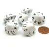 Dice>Opaque 17mm 16 Sided D16 Chessex Dice, 6 Pieces - White with Black Numbers - Your Source for Gaming Essentials