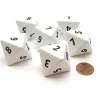 Dice>Opaque 25mm 8 Sided D8 Large Jumbo Numbered Dice, 6 Pieces - White with Black - Your Source for Gaming Essentials