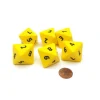 Dice>Opaque 25mm 8 Sided D8 Large Jumbo Numbered Dice, 6 Pieces - Yellow with Black - Your Source for Gaming Essentials