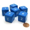 Dice>Opaque 25mm 6 Sided D6 Large Jumbo Numbered Dice, 6 Pieces - Blue with White - Your Source for Gaming Essentials