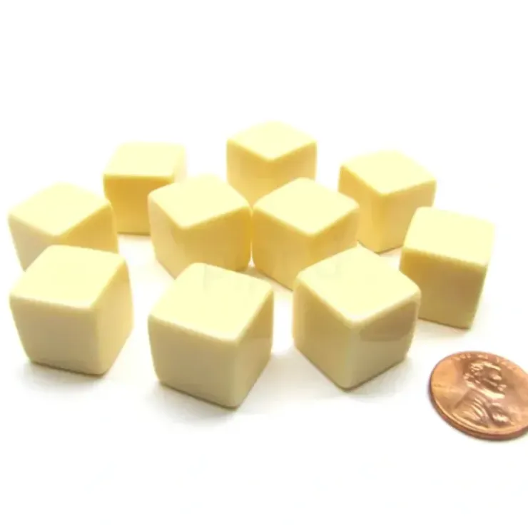Dice>Opaque Polyhedral Bag Of 10 Blank Ivory 16mm D6 Chessex Dice - Your Source for Gaming Essentials