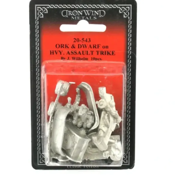 Tabletop Miniatures>Orc and Dwarf on Heavy Assault Trike #20-543 Shadowrun Metal Ral Partha Figure - Your Source for Gaming Essentials