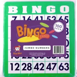 Board Games>Pack of 100 Bingo Cards with Jumbo Numbers - Green - Your Source for Gaming Essentials