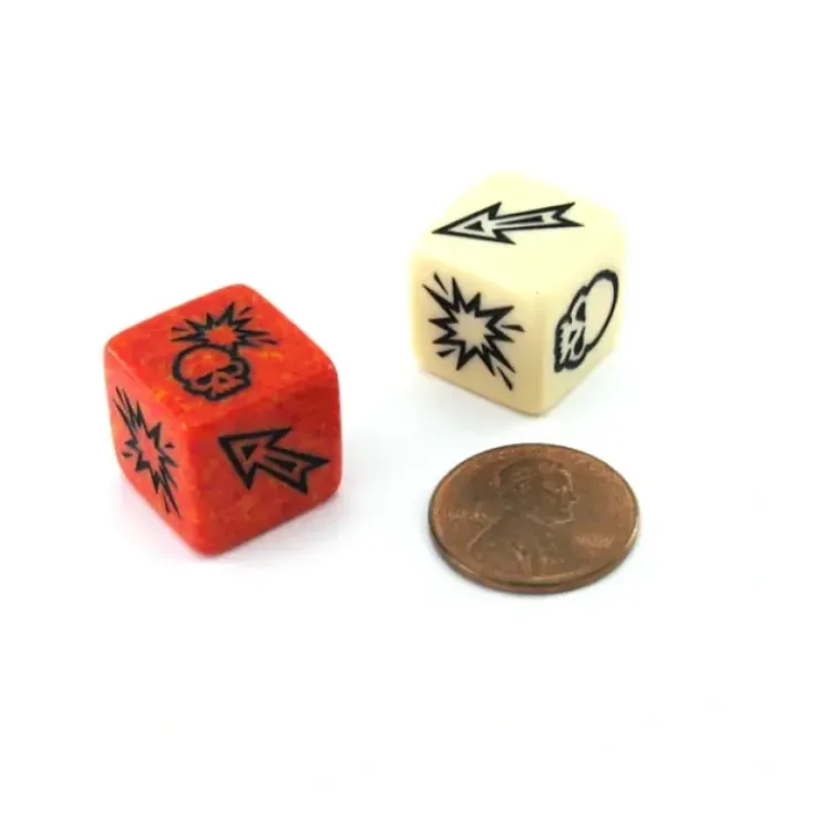 Dice>Pack of 2 Chessex Custom Engraved 16mm D6 Assorted Style Dice - Block Dice - Your Source for Gaming Essentials