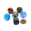 Dice>Pack of 6 Chessex Custom Engraved 16mm D6 Assorted Style Dice - Yellow Sign - Your Source for Gaming Essentials