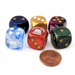 Dice>Pack of 6 Chessex Custom Engraved 16mm D6 Dice - Winner Winner Chicken Dinner - Your Source for Gaming Essentials