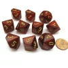 Dice>Pack of 10 Chessex Glitter D10 Dice - Ruby Red with Gold Numbers - Your Source for Gaming Essentials