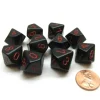 Dice>Pack Of 10 Chessex Opaque D10 Dice - Black with Red Numbers - Your Source for Gaming Essentials