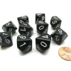 Dice>Pack Of 10 Chessex Opaque D10 Dice - Black with White Numbers - Your Source for Gaming Essentials