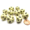 Dice>Pack Of 10 Chessex Opaque D10 Dice - Ivory with Black Numbers - Your Source for Gaming Essentials