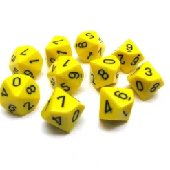 Dice>Pack Of 10 Chessex Opaque D10 Dice - Yellow with Black Numbers - Your Source for Gaming Essentials