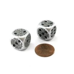 Dice>Pack of 2 Circuit Design D6 Dice with Thin Metal-Plating Over Plastic - Aluminum - Your Source for Gaming Essentials