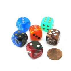Dice>Pack of 6 Custom Engraved 16mm Assorted Style Funny Meme Dice - I Love Science - Your Source for Gaming Essentials