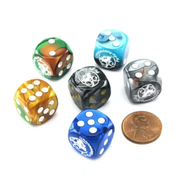 Dice>Pack of 6 Custom Engraved 16mm D6 Assorted Style Funny Meme Dice - F-U-U-U-U-U - Your Source for Gaming Essentials