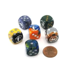 Dice>Pack of 6 Custom Engraved 16mm D6 Assorted Style Funny Meme Dice - Sillywalks - Your Source for Gaming Essentials