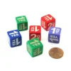 Dice>Pack of 6 Custom Engraved Yes and No Dice - 3 'Yes' and 3 'No' (Colors Vary) - Your Source for Gaming Essentials