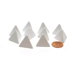 Dice>Pack of 10 D4 Blank Standard Sized Dice - White - Your Source for Gaming Essentials