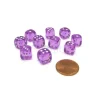 Dice>Pack of 10 Deluxe Round Edge Small 10mm Transparent D6 Dice - Purple - Your Source for Gaming Essentials